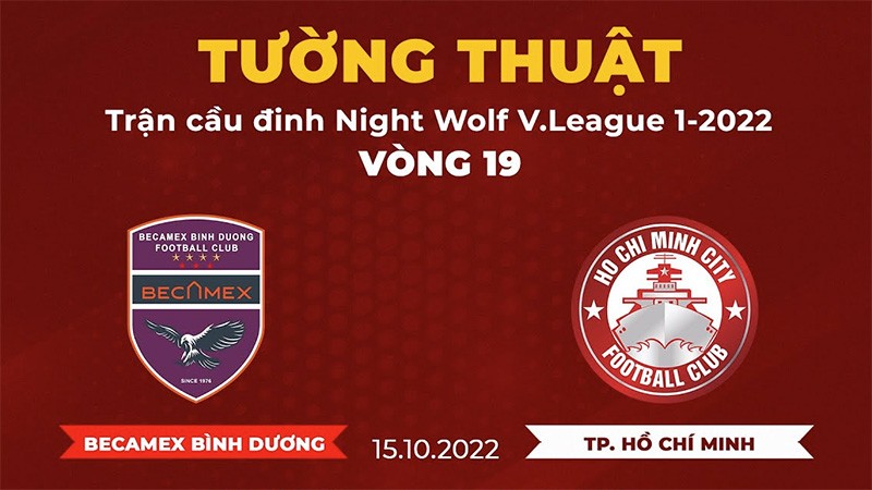 Link xem trực tiếp Bình Dương vs TP.HCM (17h00 ngày 15/10) tại vòng 19 V-League 2022