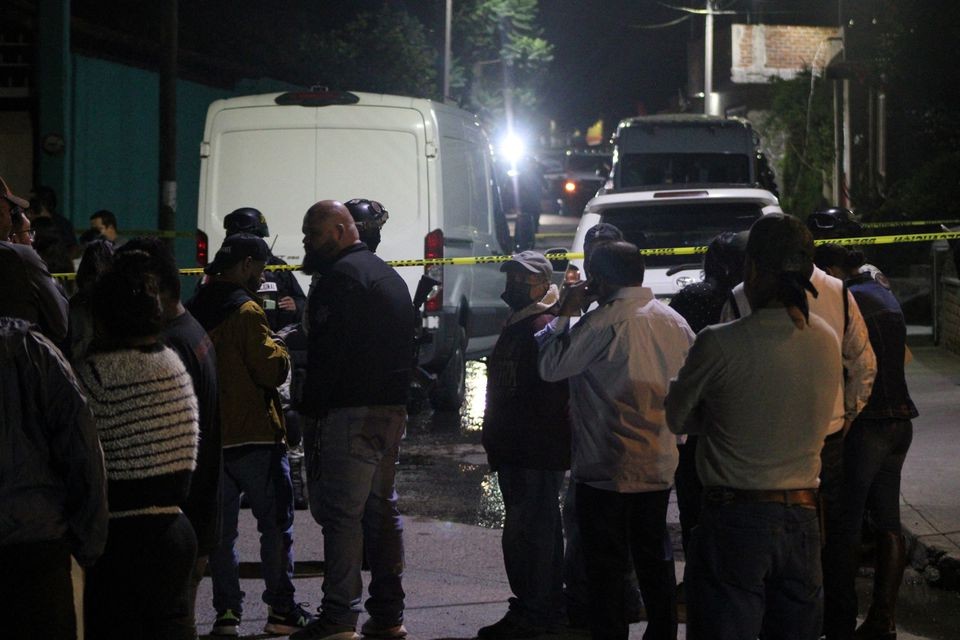 Hiện trường vụ xả súng tại Tarimoro, bang Guanajuato, Mexico, ngày 21/9. (Nguồn: Reuters)