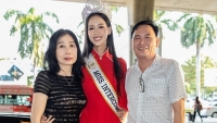 Đăng quang Miss Intercontinental 2022, Bảo Ngọc diện áo dài đỏ khi về nước
