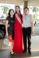 Đăng quang Miss Intercontinental 2022, Bảo Ngọc diện áo dài đỏ khi về nước