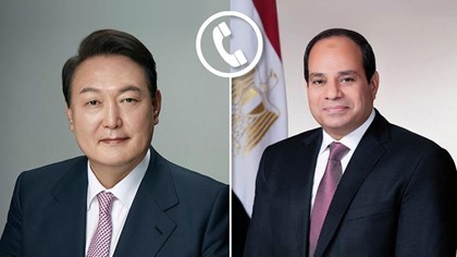 Tổng thống Ai Cập Abdel Fattah El-Sisi điện đàm người đồng cấp Hàn Quốc Yoon Suk Yeol đã thảo luận các cách thức tăng cường quan hệ song phương. (Nguồn: presidency.eg)