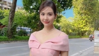 Sao Việt: Huyền Lizzie diện đầm hồng xinh đẹp, Việt Anh lịch lãm với vest