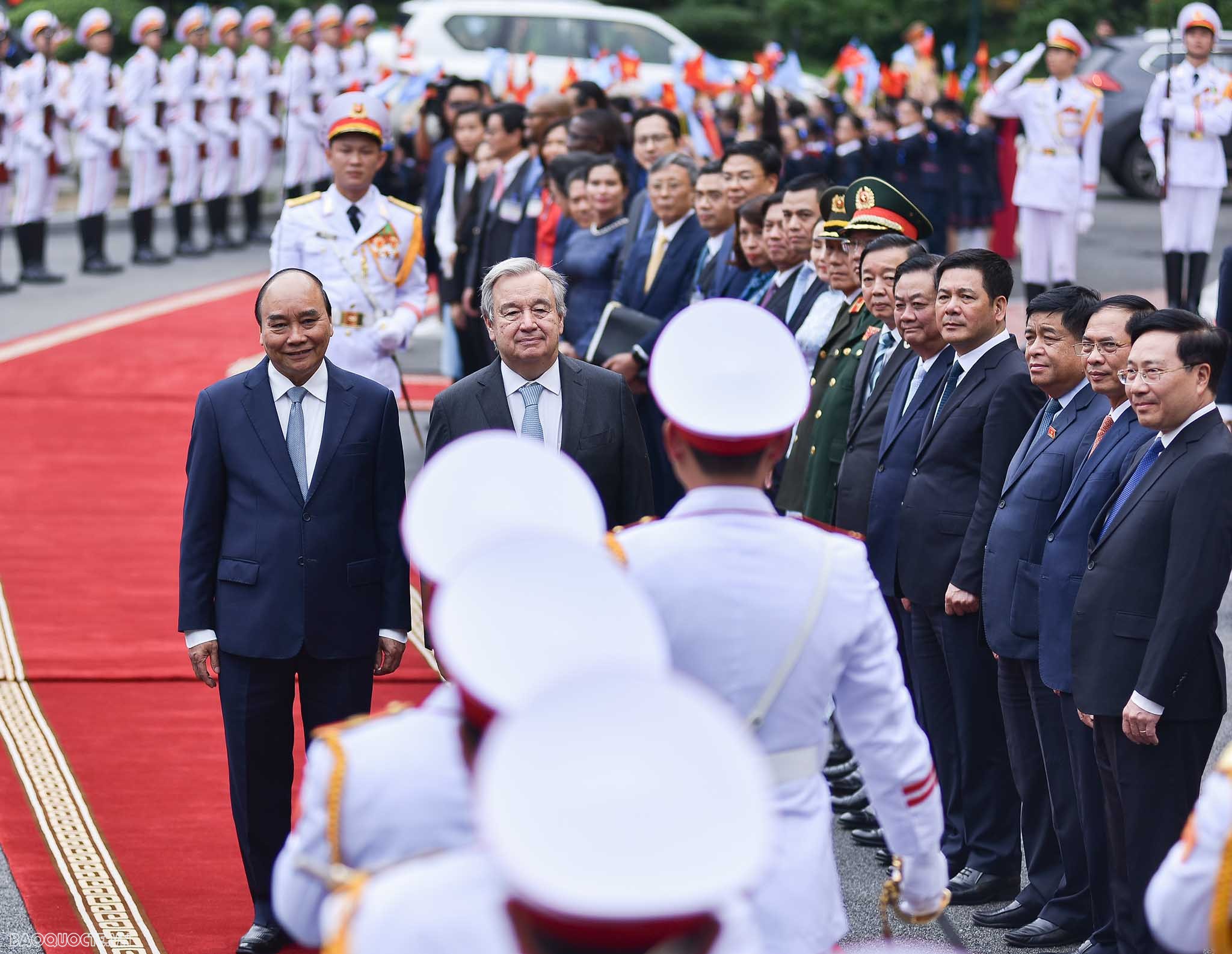 Lễ đón Tổng thư ký Liên hợp quốc António Guterres thăm Việt Nam