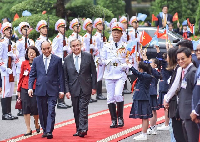 Welcoming ceremony for UN Secretary General António Guterres to visit Vietnam