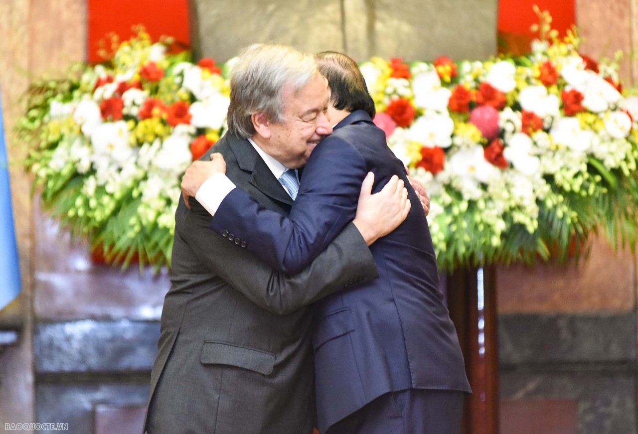 Welcoming ceremony for UN Secretary General António Guterres to visit Vietnam