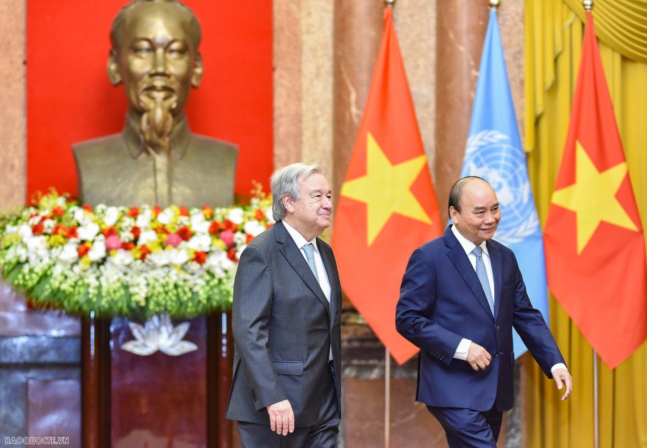 Welcoming ceremony for UN Secretary General António Guterres to visit Vietnam