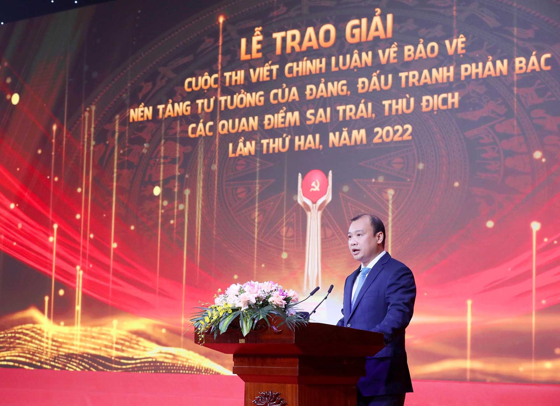 Đồng chí Lê Hải Bình, Ủy viên dự khuyết Trung ương Đảng, Phó Trưởng Ban Tuyên giáo Trung ương phát biểu khai mạc. (Nguồn: TTXVN)