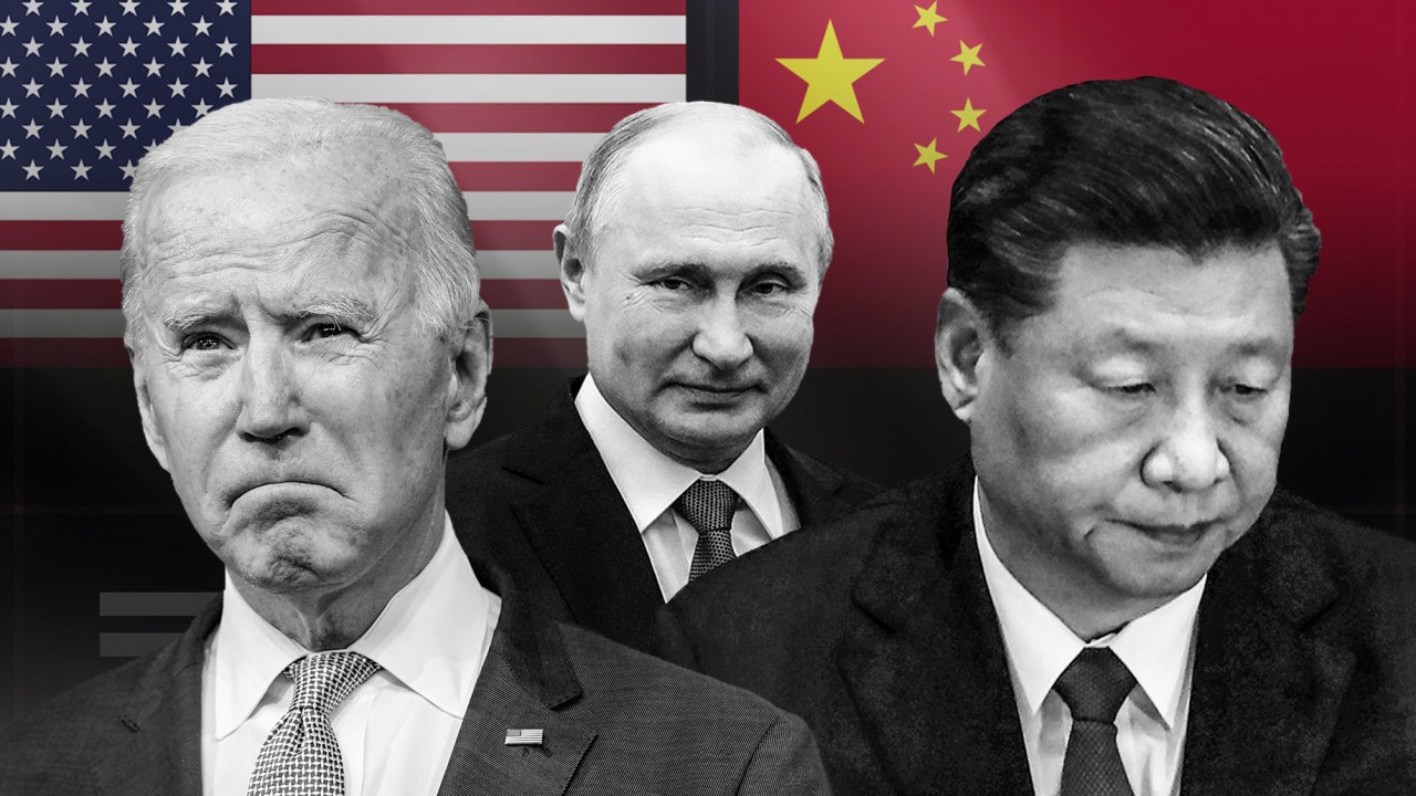 (10.25) Tam giác chiến lược Mỹ-Trung-Nga đã có một số thay đổi dưới thời Tổng thống Mỹ Joe Biden. (Nguồn: AP/Nikkei)