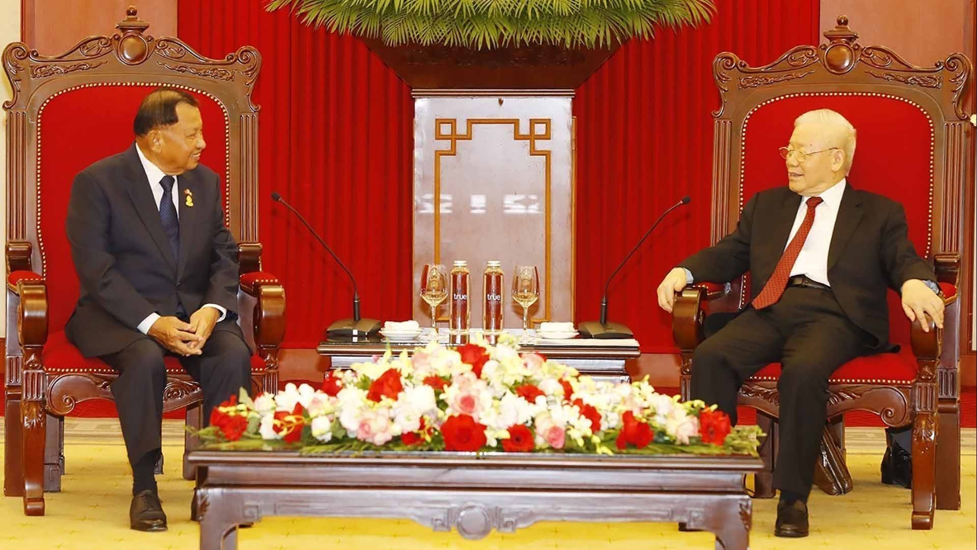 Tổng Bí thư Nguyễn Phú Trọng tiếp Chủ tịch Thượng viện Vương quốc Campuchia