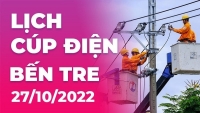 Lịch cúp điện mới nhất tại tỉnh Bến Tre ngày 27/10/2022