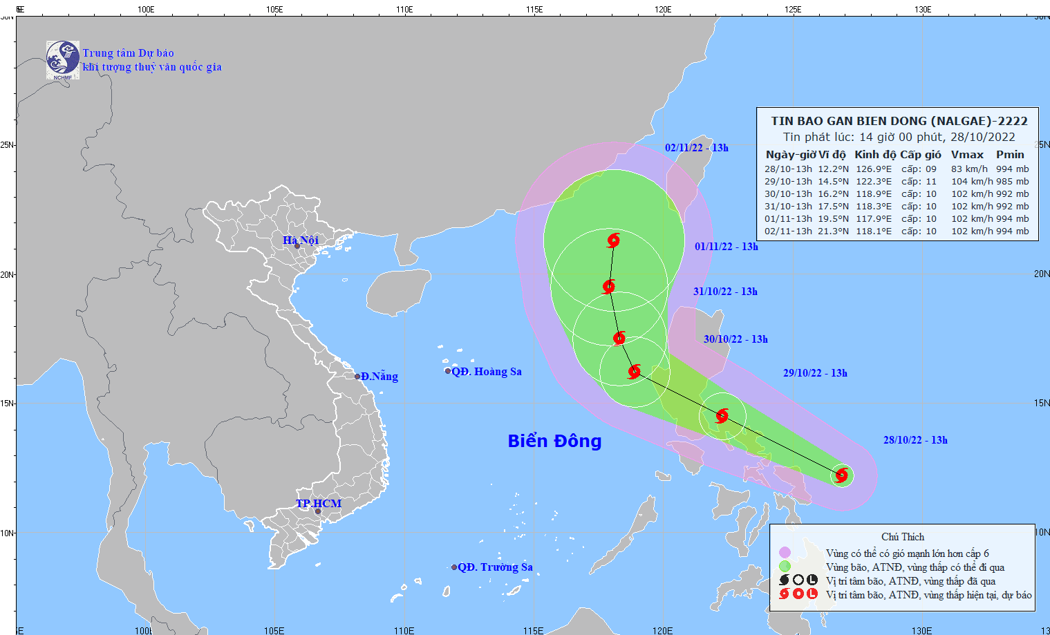 Tin bão gần Biển Đông: Do tác động của bão Nalgae, Bắc Biển Đông sẽ sóng biển cao 5-7m