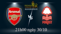 Link xem trực tiếp Arsenal vs Nottingham Forest (21h00 ngày 30/10) vòng 14 Ngoại hạng Anh