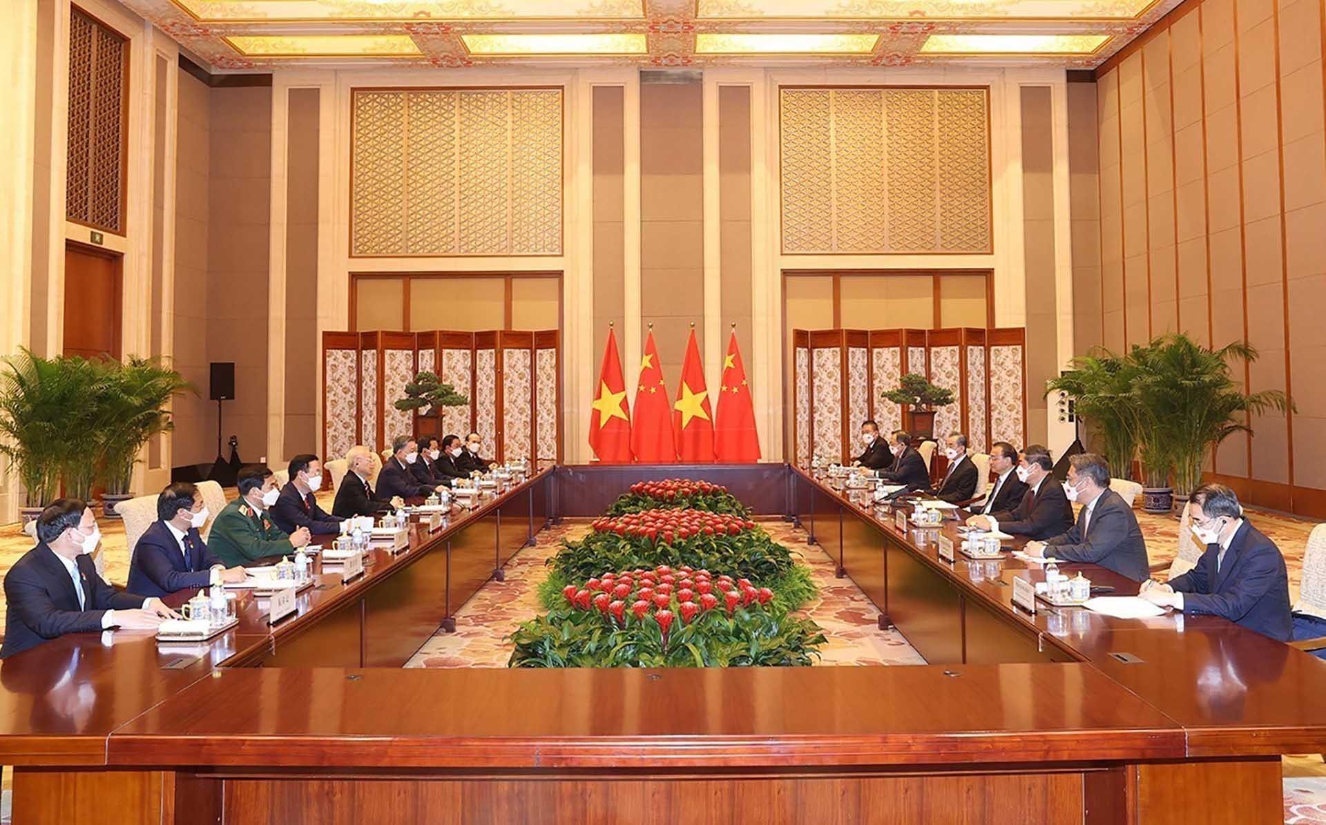Tổng Bí thư Nguyễn Phú Trọng hội kiến Thủ tướng Trung Quốc Lý Khắc Cường. (Nguồn: TTXVN)
