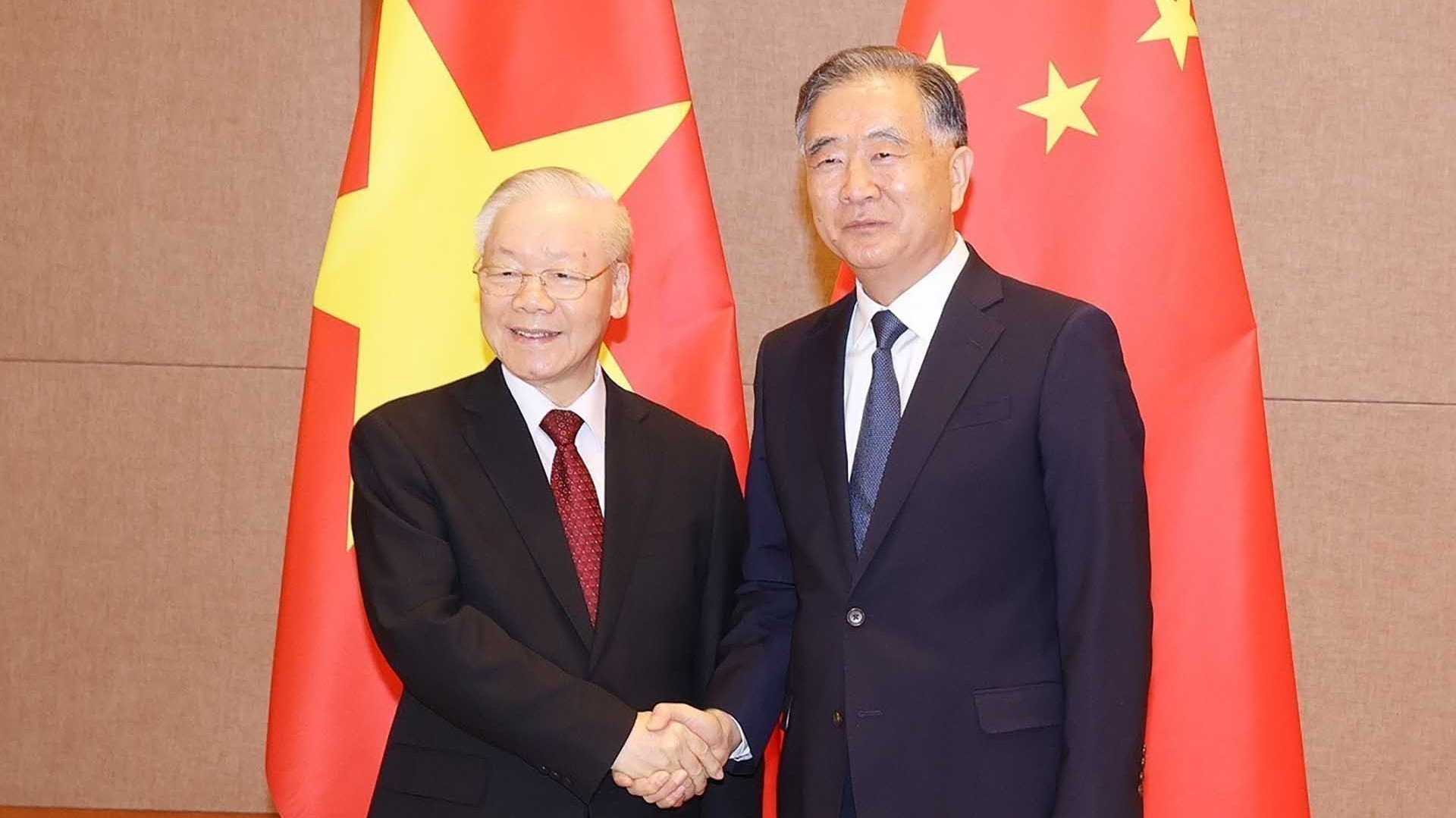 Tổng Bí thư Nguyễn Phú Trọng hội kiến Chủ tịch Chính hiệp toàn quốc Trung Quốc Uông Dương