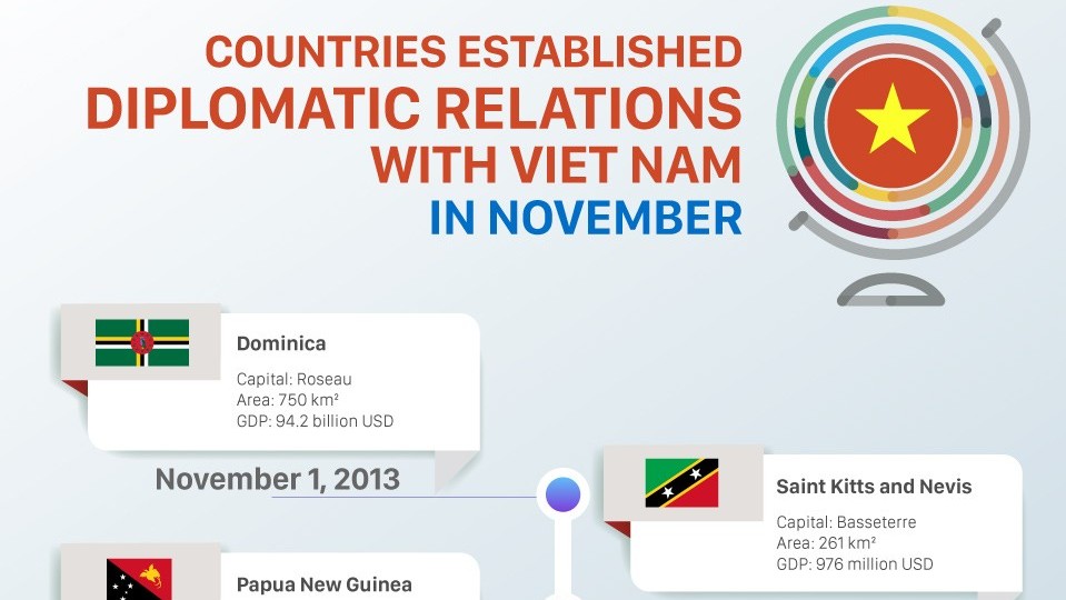 Which countries established diplomatic relations with Vietnam in November?