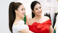 Diễn viên Hồng Diễm và Hoa hậu Ngọc Hân xinh tươi như hoa đi dự sự kiện