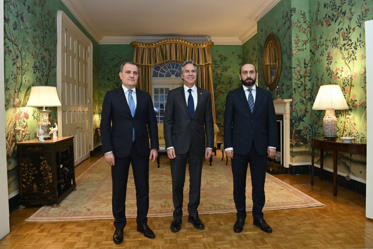 (11.08) Ngoại trưởng Mỹ, Azerbaijan và Armenia tại nhà khách Blair House, Washington D.C., Mỹ. (Nguồn: Trends News Agency)