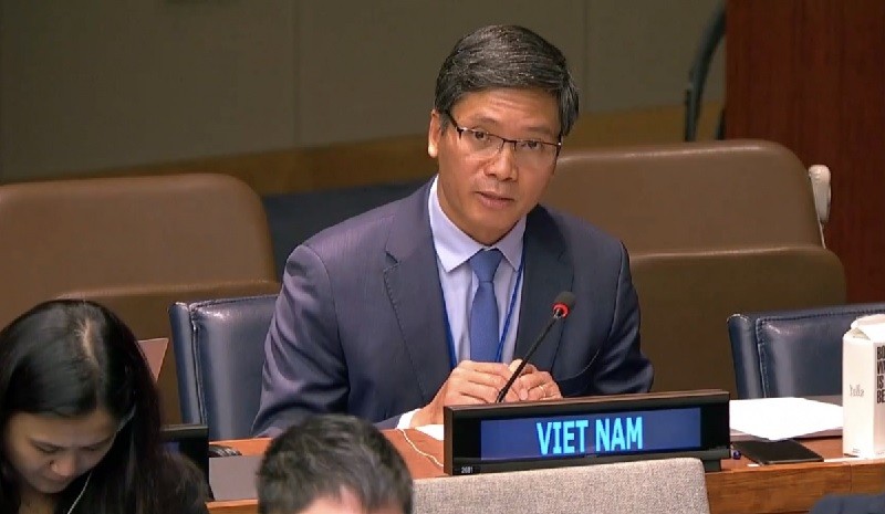 Vietnam calls for funding boost for Palestine refugees. Counsellor Do Ngoc Thuy Photo. (Source: VOV)