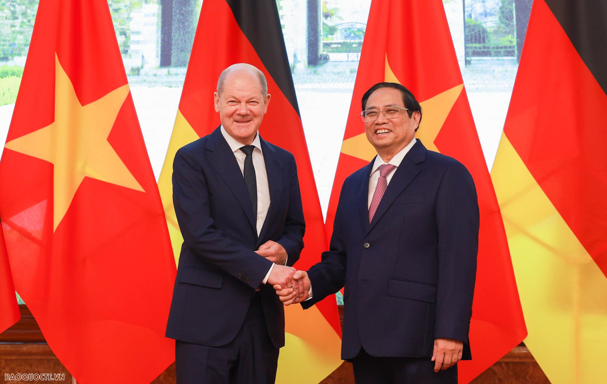 Lẽ đón chính thức Thủ tướng Đức Olaf Scholz tại Phủ Chủ tịch