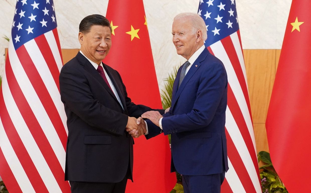 (11.14) Tổng thống Mỹ Joe Biden và Chủ tịch Trung Quốc Tập Cận Bình trong cuộc gặp trước thềm Thượng đỉnh G20 tại Bali, Indonesia. (Nguồn: Reuters)