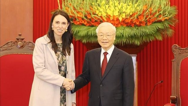 Tổng Bí thư Nguyễn Phú Trọng tiếp Thủ tướng New Zealand