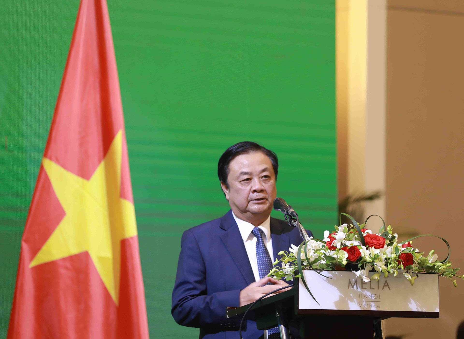 Bộ trưởng Bộ Nông nghiệp và Phát triển nông thôn Lê Minh Hoan phát biểu. Ảnh: Vũ Sinh - TTXVN