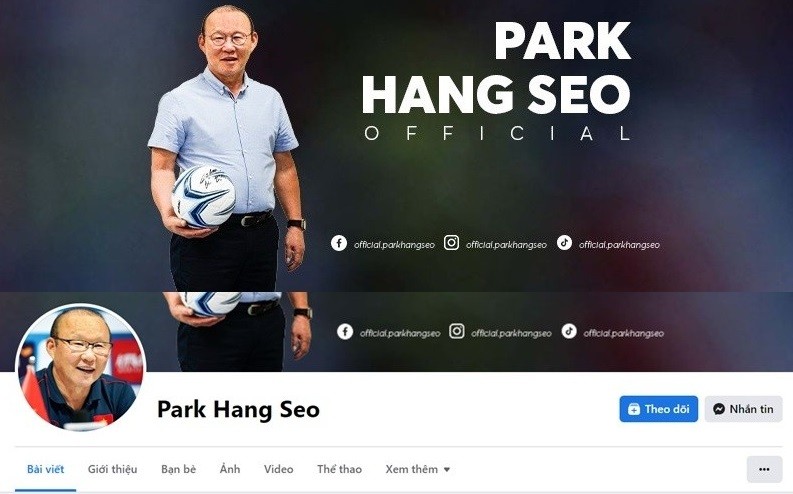 HLV  Park Hang Seo tạo tài khoản, tham gia Facebook