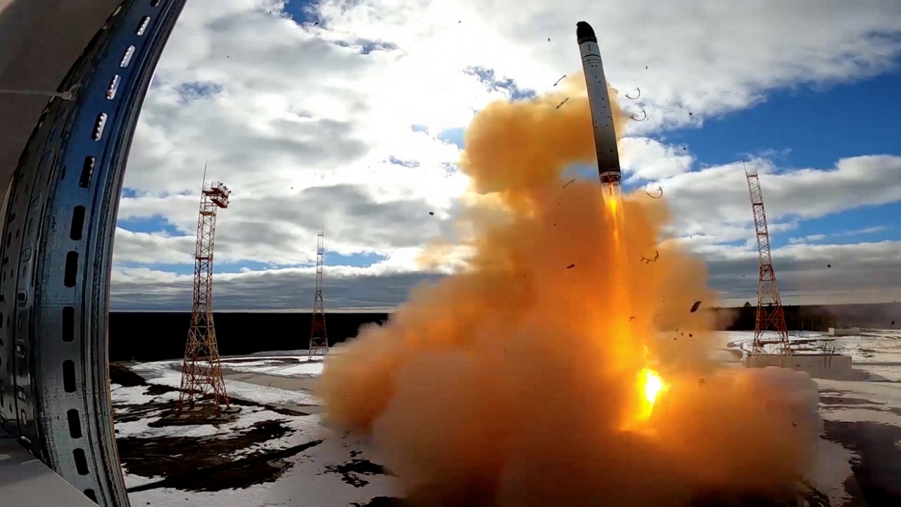 Hình ảnh vụ phóng thử tên lửa Sarmat mới của Nga. Tín dụng: Bộ Quốc phòng Nga