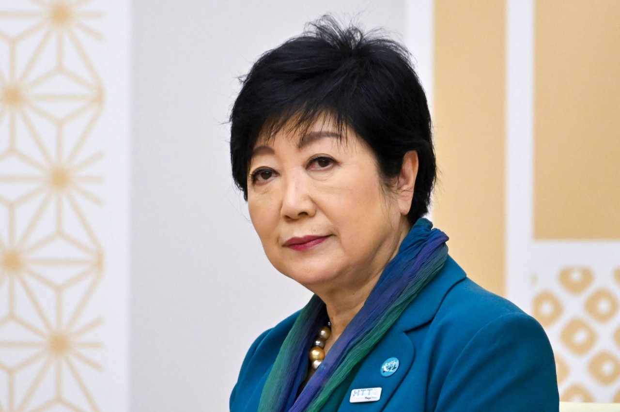 Tokyo Gov. Yuriko Koike attends a meeting in Tokyo on Thursday. | AFP-JIJI