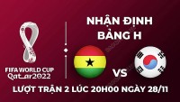 Nhận định trận đấu giữa Hàn Quốc vs Ghana, 20h00 ngày 28/11 - lịch thi đấu World Cup 2022