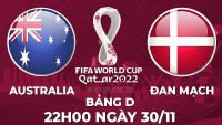 Link xem trực tiếp Australia vs Đan Mạch (22h00 ngày 30/11) bảng D World Cup 2022 - trực tiếp VTV5