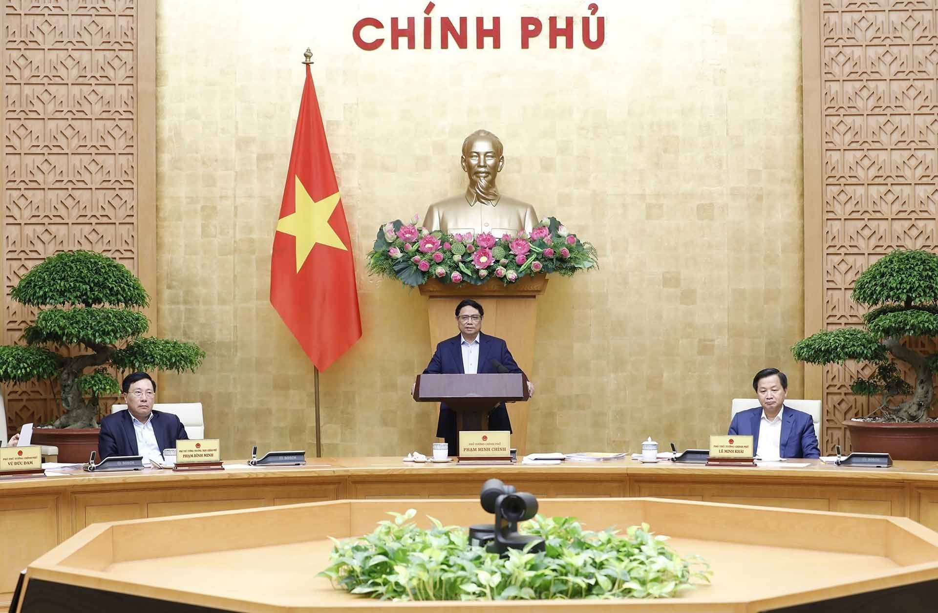 Thủ tướng Phạm Minh Chính chủ trì phiên họp Chính phủ thường kỳ tháng 11/2022. (Nguồn: TTXVN)
