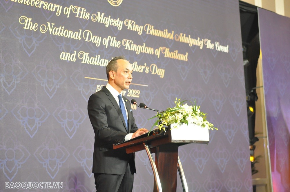 Đại sứ Thái Lan tại Việt Nam Nikorndej Balankura phát biểu tại buổi lễ. (Ảnh: Minh Quân)