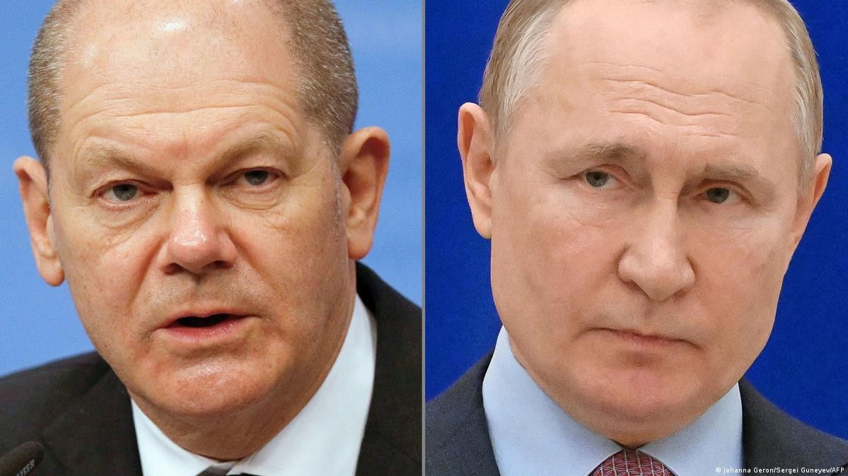 Thủ tướng Đức Olaf Scholz và Tổng thống Nga Vladimir Putin điện đàm ngày 2/12. (Nguồn: DW)