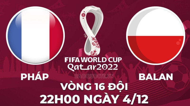Link xem trực tiếp Pháp vs Ba Lan (22h00 ngày 4/12) vòng 16 đội World Cup 2022 - trực tiếp VTV2