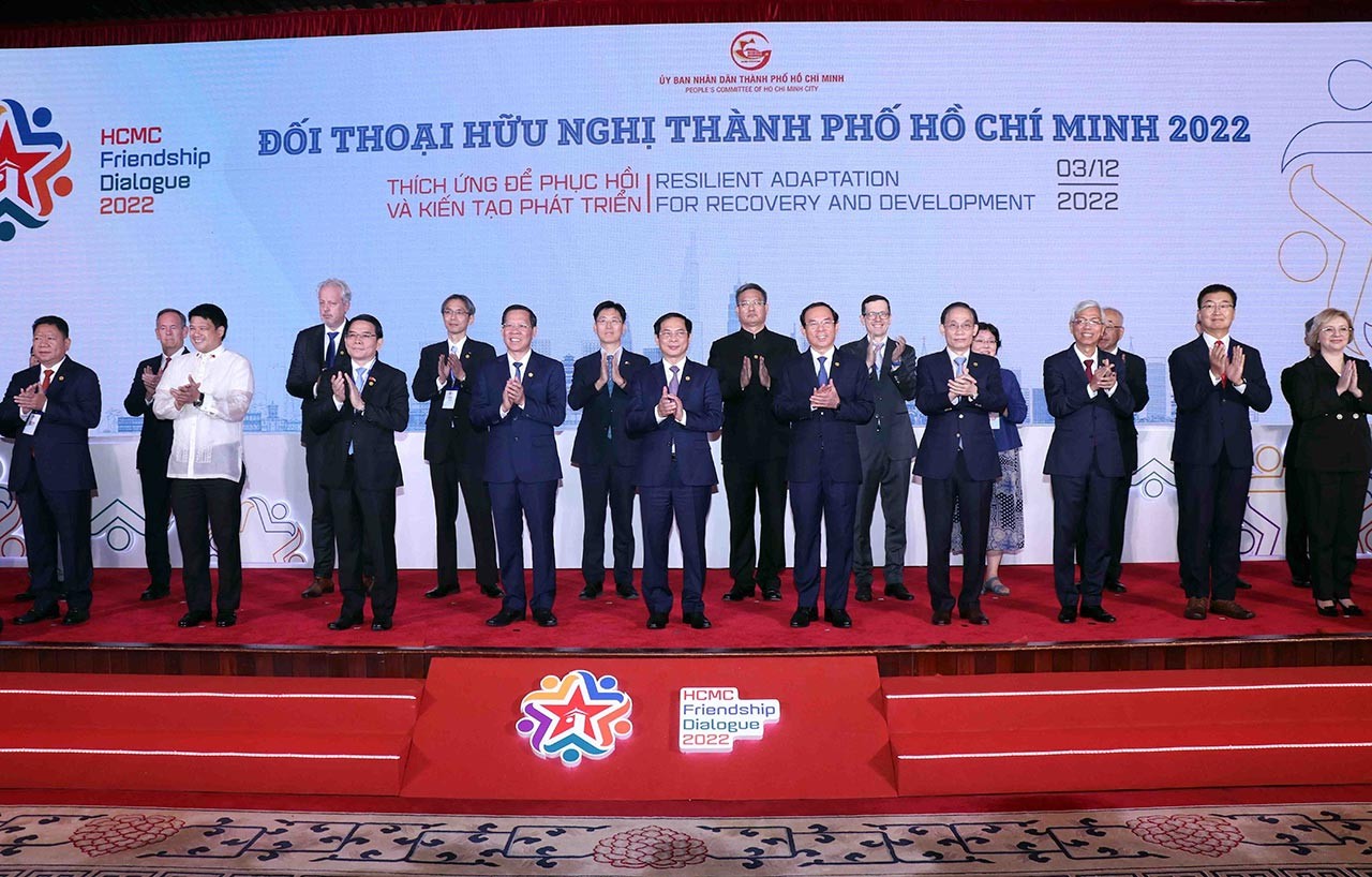 Các đại biểu dự sự kiện 'Đối thoại hữu nghị TP Hồ Chí Minh năm 2022: Giai đoạn phát triển mới của đối ngoại Thành phố. (Nguồn: TTXVN)
