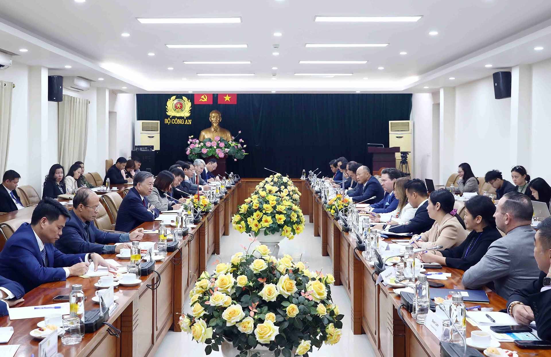 Đại tướng Tô Lâm, Bộ trưởng Bộ Công an tiếp Đoàn các công ty thành viên Hội đồng Kinh doanh Hoa Kỳ-ASEAN 