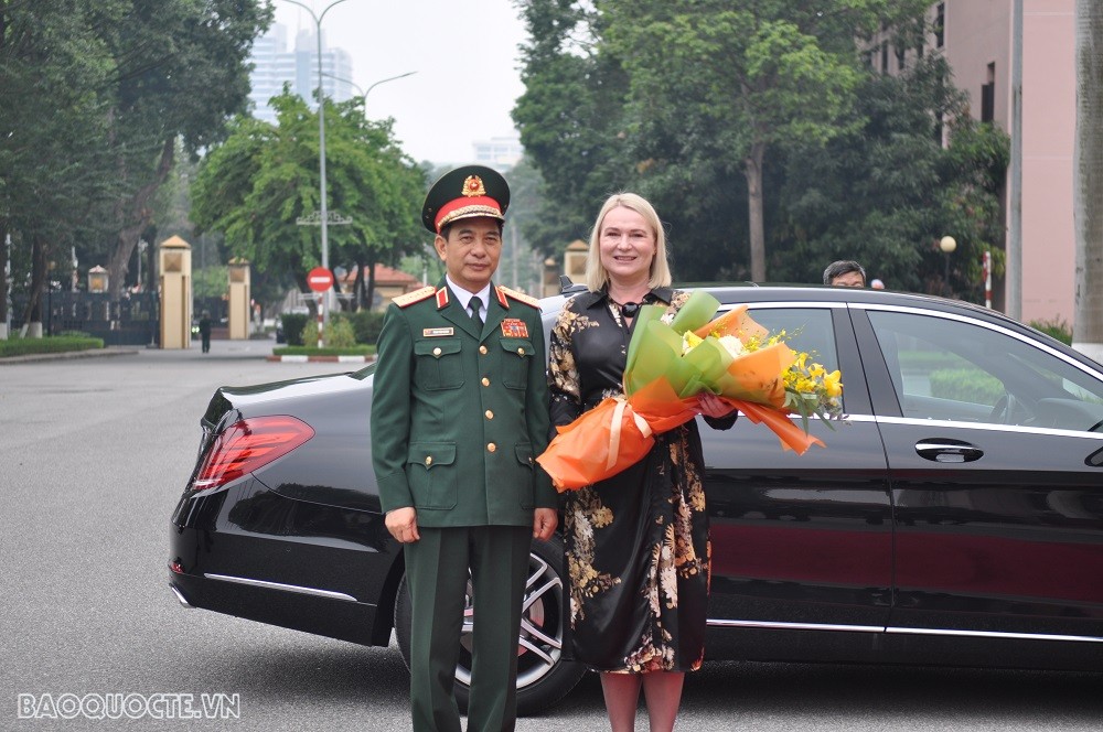 (12.07) Bộ trưởng Quốc phòng Việt Nam Phan Văn Giang tiếp Bộ trưởng Quốc phòng Czech tại trụ sở Bộ Quốc phòng. (Ảnh: Minh Quân)