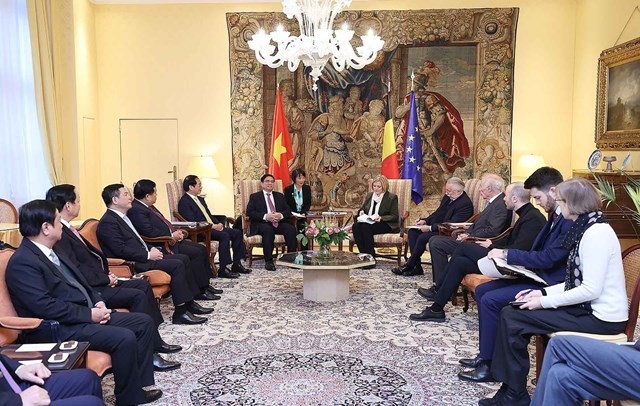 Prime Minister Pham Minh Chinh meets President of Belgian Chamber of Representatives