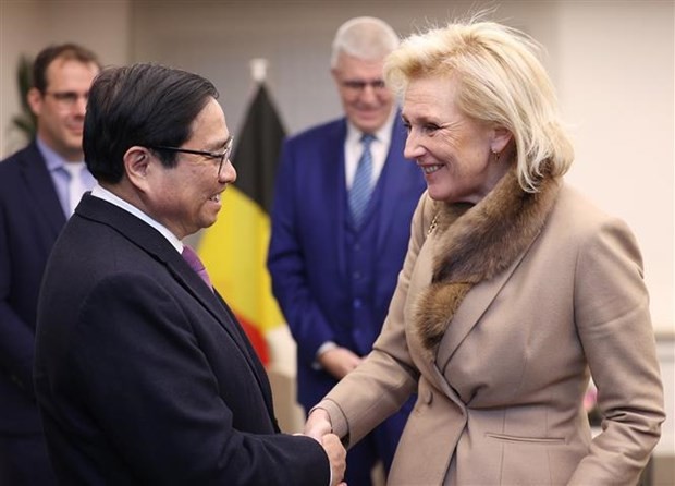 Prime Minister Pham Minh Chinh meets Senate President, Princess of Belgium