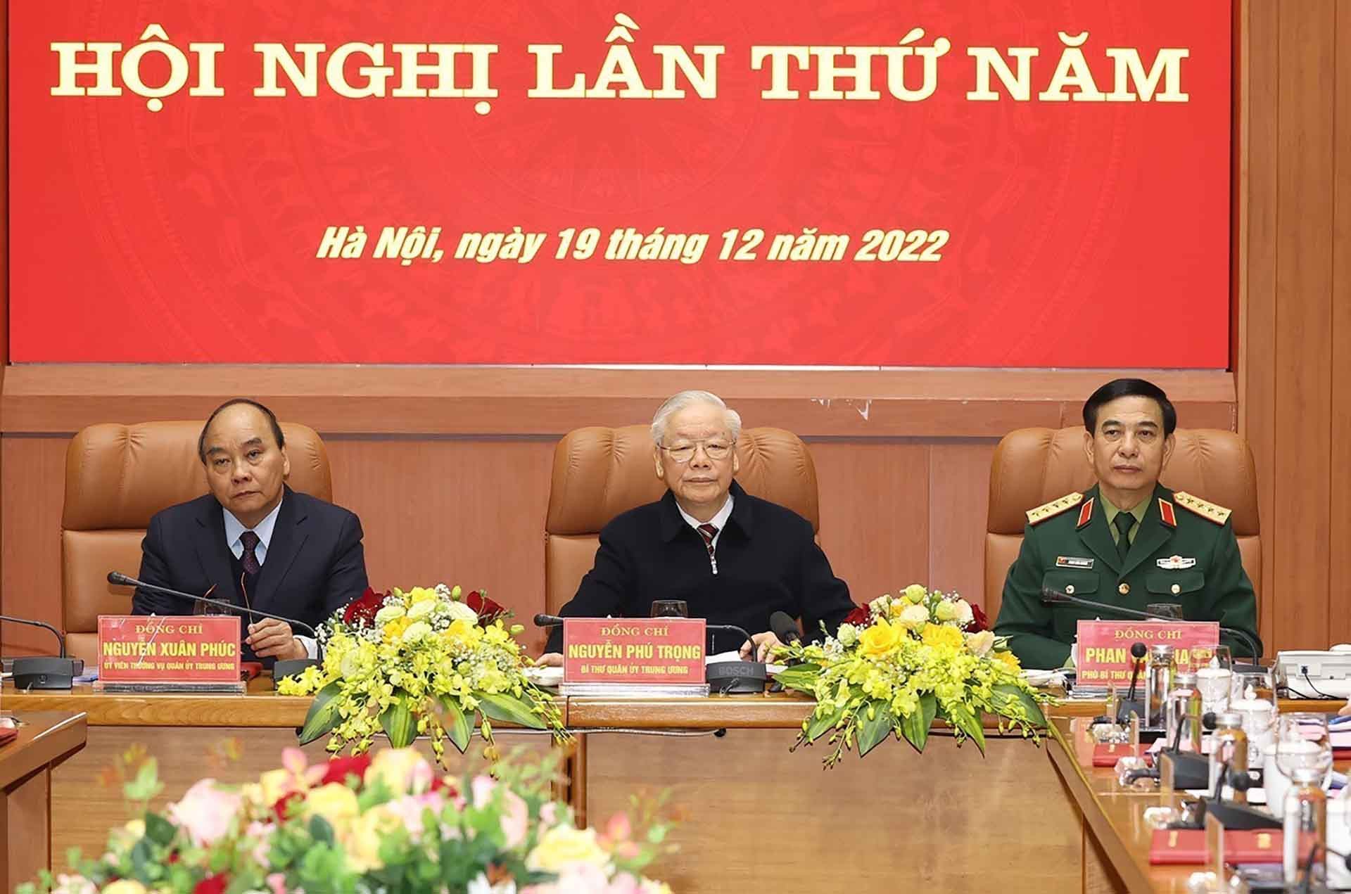 Tổng Bí thư Nguyễn Phú Trọng chủ trì hội nghị. (Nguồn: TTXVN)