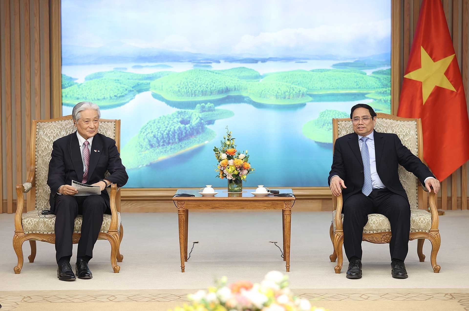 Thủ tướng Phạm Minh Chính tiếp ông Fukuda Tomikazu, Thống đốc tỉnh Tochigi, Nhật Bản. (Nguồn: TTXVN)