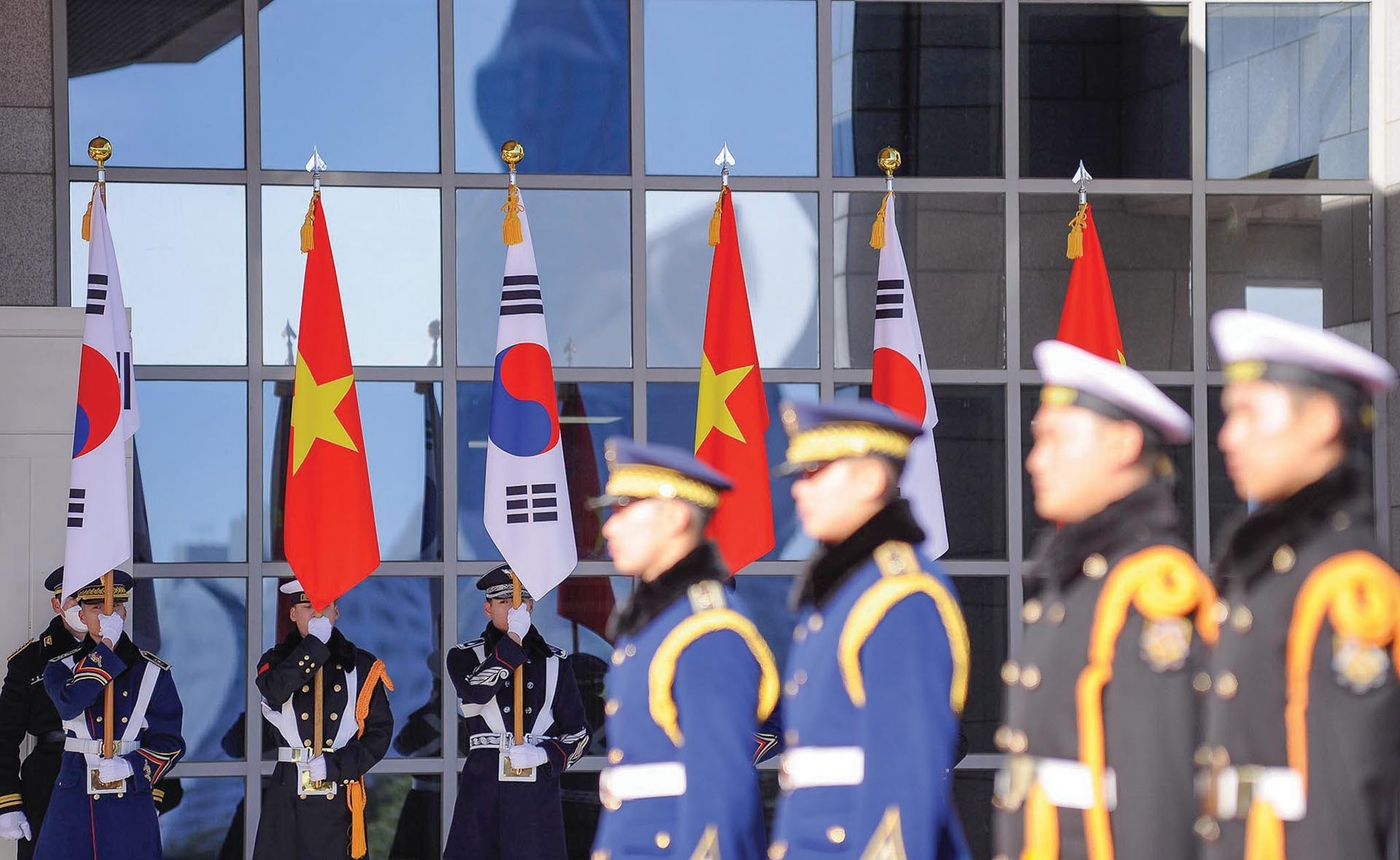 Với dấu mốc nâng cấp quan hệ lên Đối tác chiến lược toàn diện, Việt Nam - Hàn Quốc quyết tâm viết tiếp những chương hợp tác mới, cao hơn và sâu rộng hơn. (Ảnh: Nguyễn Hồng)