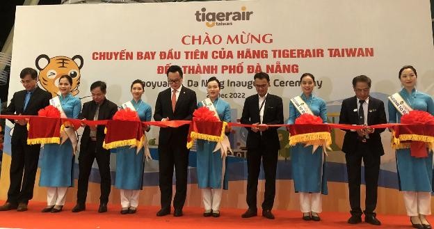 Đây là chuyến bay đầu tiên của hãng Tigerair Taiwan tới thị trường Việt Nam - Ảnh:VGP/Lưu Hương