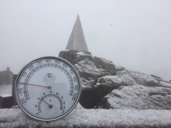 Snow covers top of Mount Fansipan