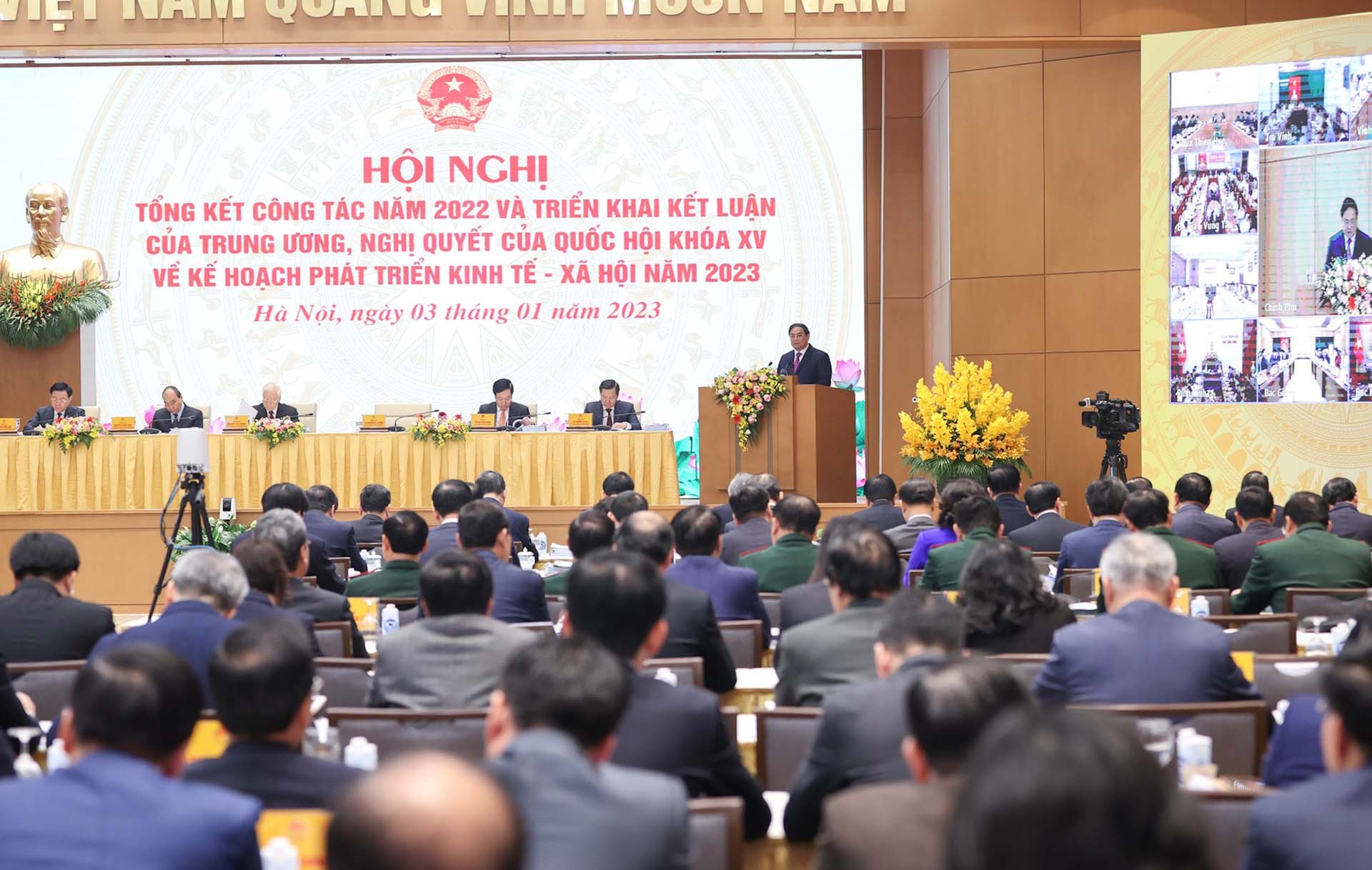 Thủ tướng Chính phủ Phạm Minh Chính phát biểu khai mạc Hội nghị. (Nguồn: VGP)