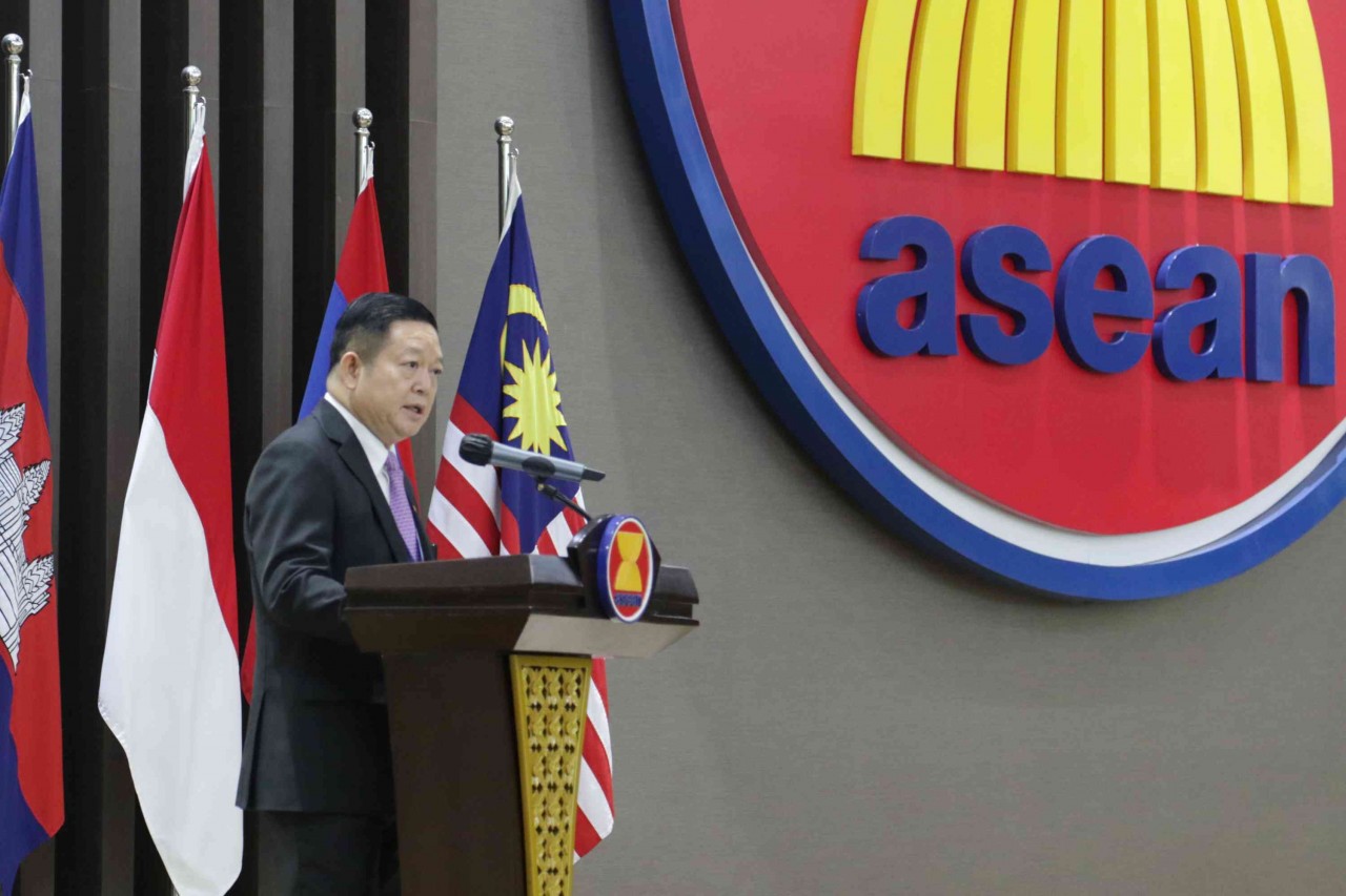Tân Tổng thư ký ASEAN Kao Kim Hourn phát biểu. (Nguồn: TTXVN)