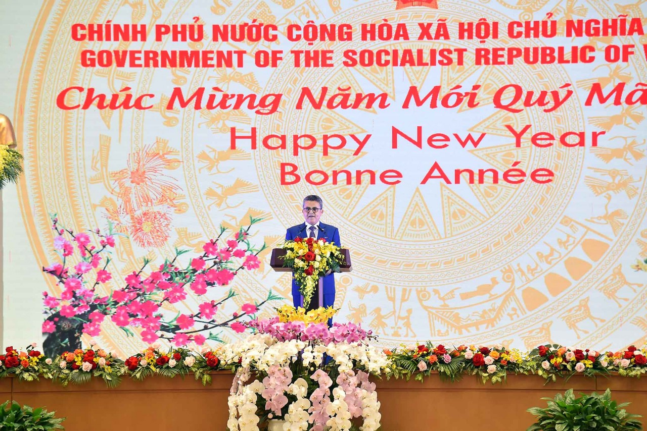 Thủ tướng Phạm Minh Chính và Phu nhân chiêu đãi Đoàn Ngoại giao nhân dịp Tết cổ truyền Quý Mão 2023