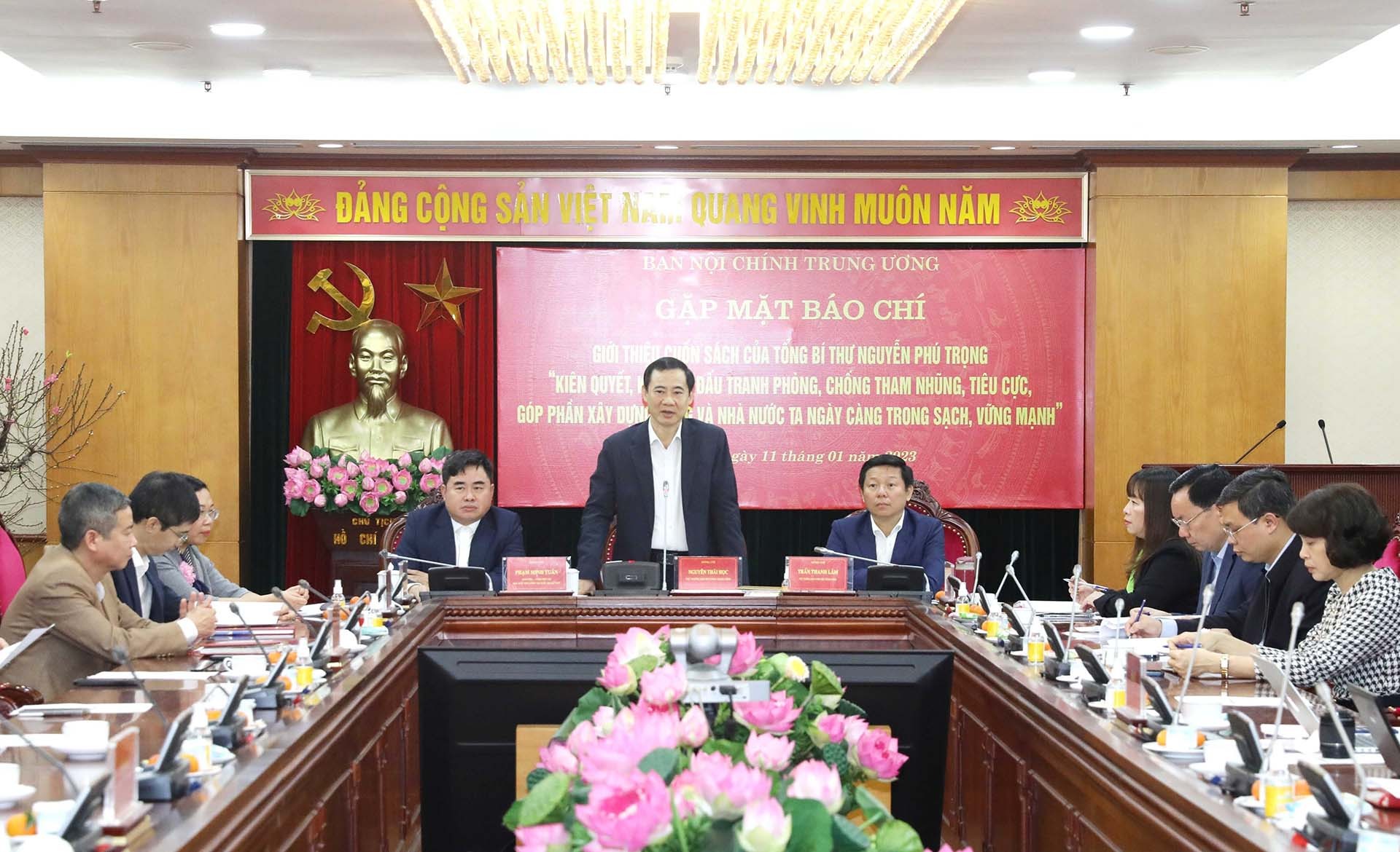 Phó Trưởng Ban Nội chính Trung ương Nguyễn Thái Học phát biểu. (Nguồn: TTXVN) 