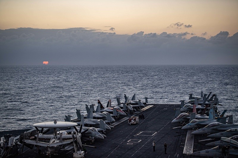 Các máy bay trên tàu sân bay USS Nimitz của Mỹ ở Biển Đông. (Nguồn: US Navy)